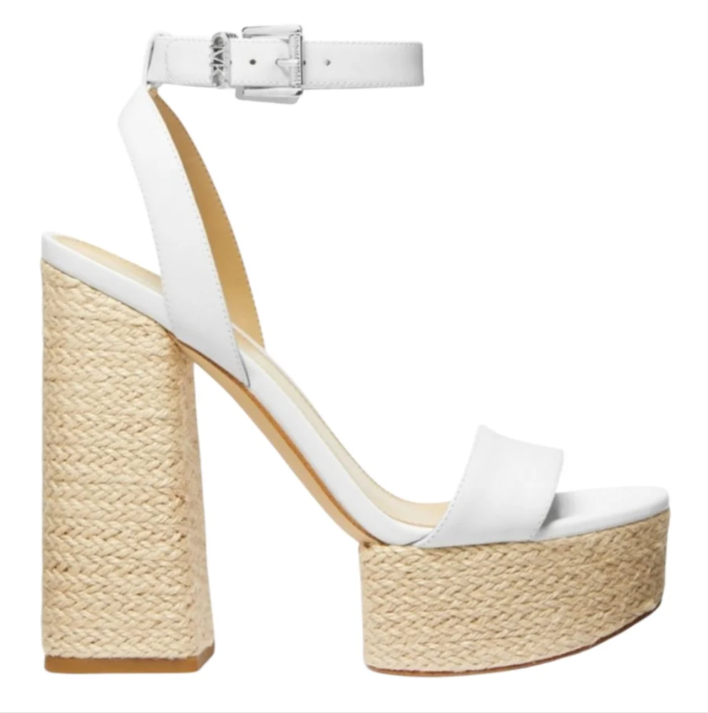MICHAEL KORS WOMEN'S ASHTON ANKLE STRAP ESPRADILLE PLATFORM SANDAL SIZE 10 NWT